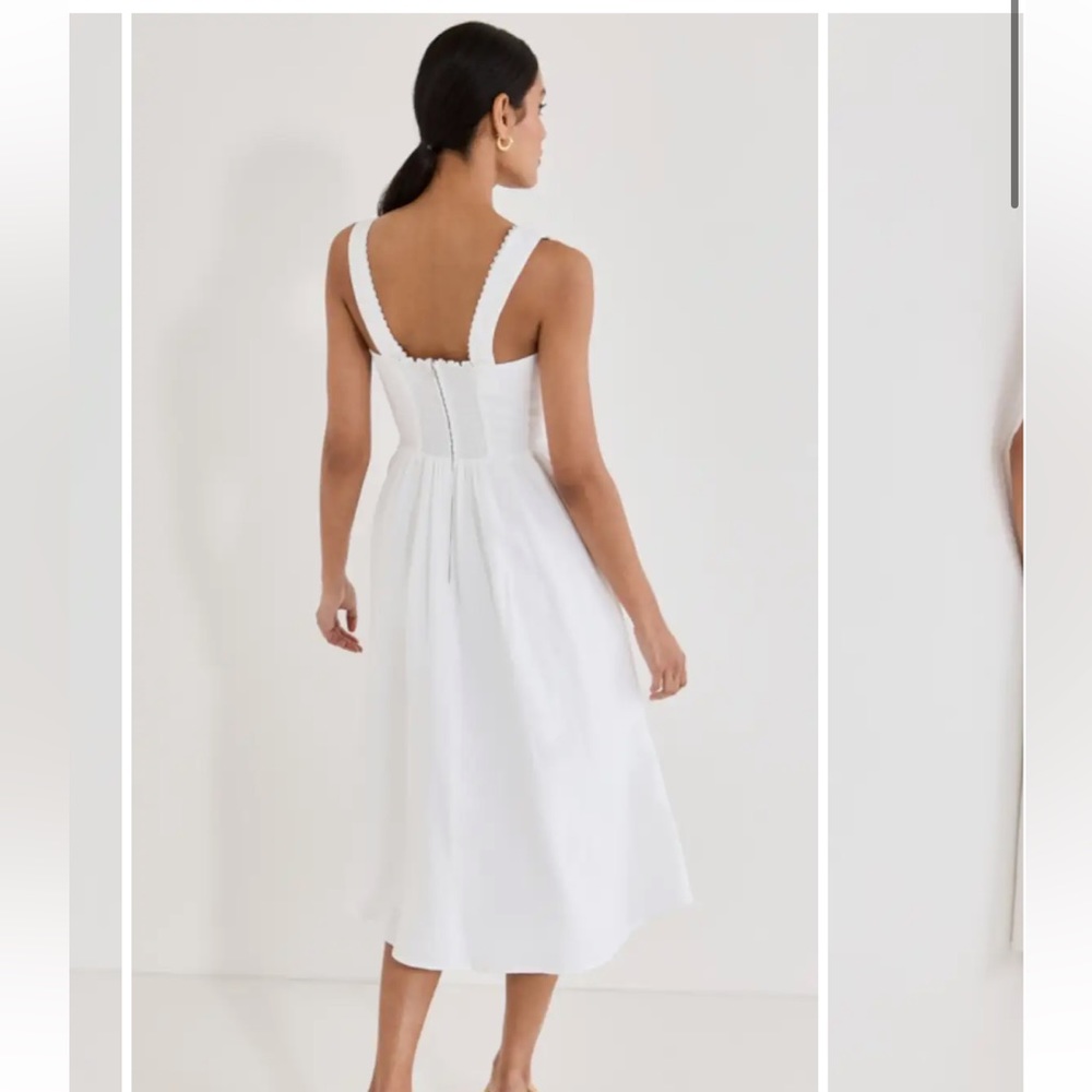 Reformation tagliatelle white linen dress 10 - Picture 4 of 5